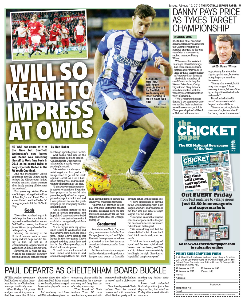 The Football League Paper Preview Pages