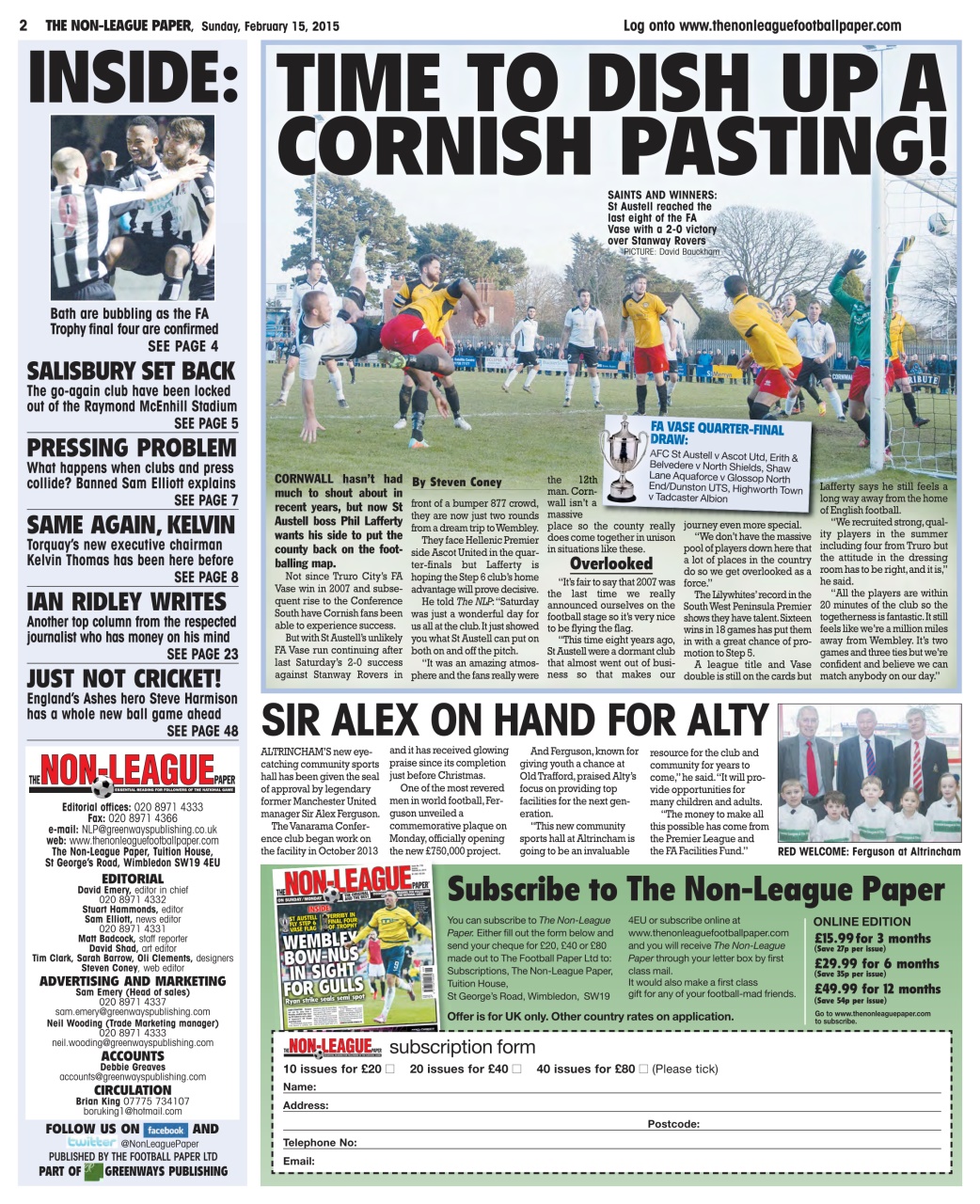 The Non-League Football Paper Preview Pages