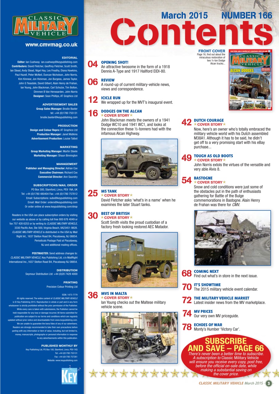 Classic Military Vehicle Preview Pages