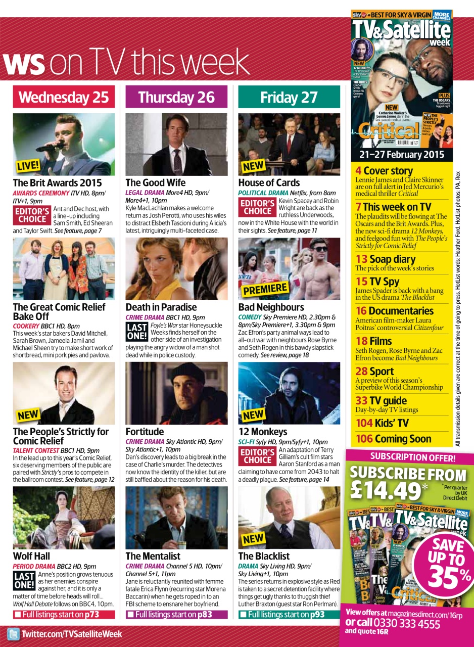 TV & Satellite Week Preview Pages