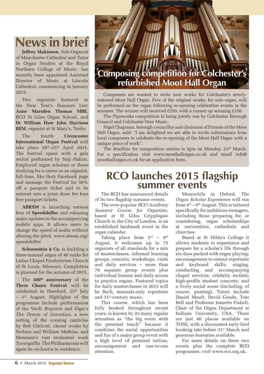 Organists' Review Preview Pages