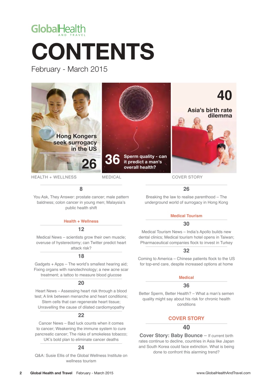 Global Health and Travel Preview Pages