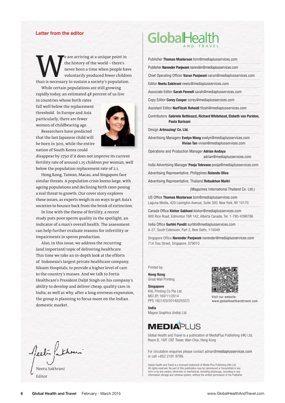 Global Health and Travel Preview Pages