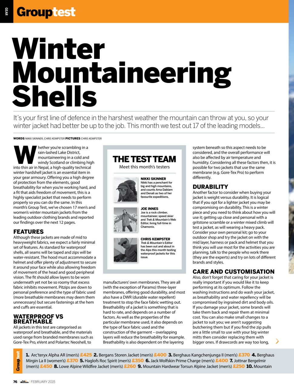 Trek & Mountain Magazine Preview Pages