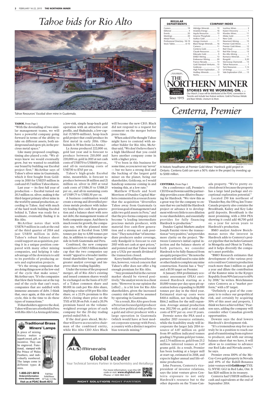 The Northern Miner Preview Pages