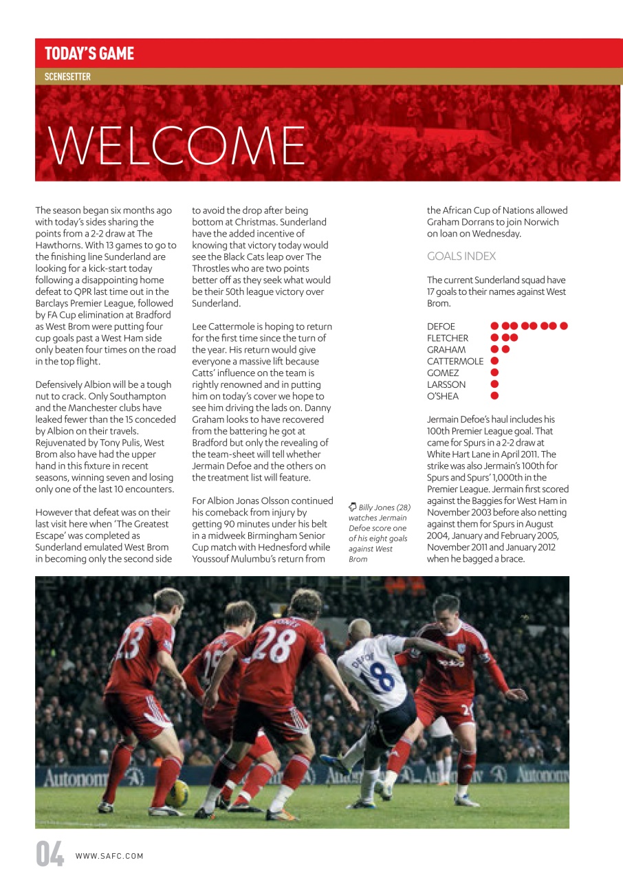 Sunderland FC Preview Pages