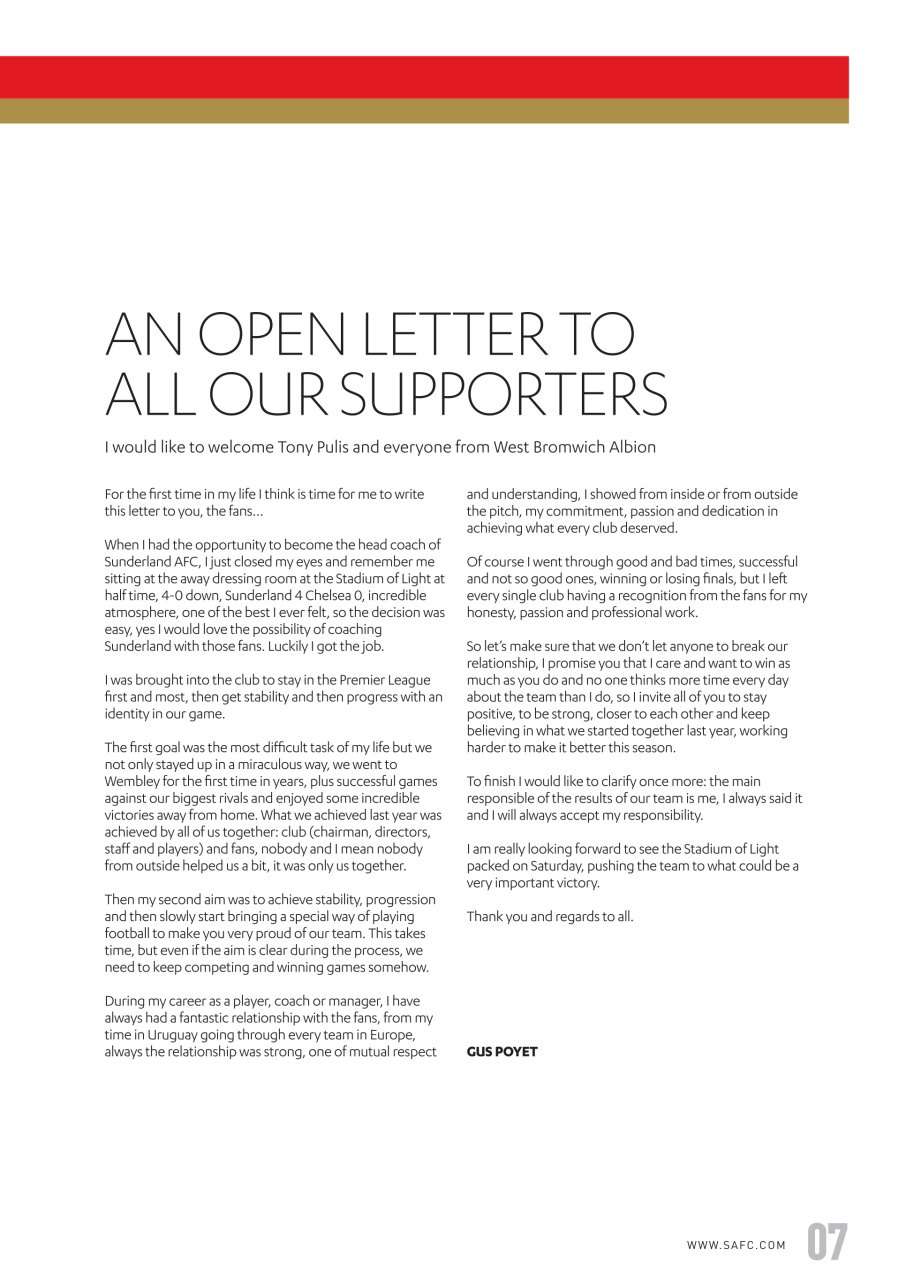 Sunderland FC Preview Pages