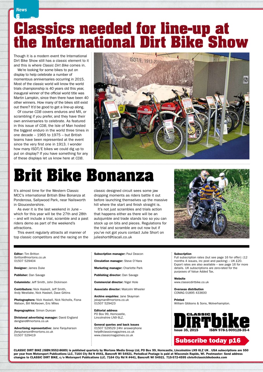 Classic Dirt Bike Preview Pages