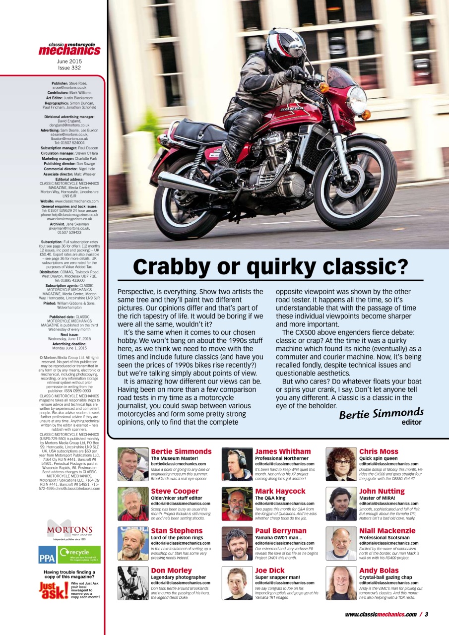 Classic Motorcycle Mechanics Preview Pages