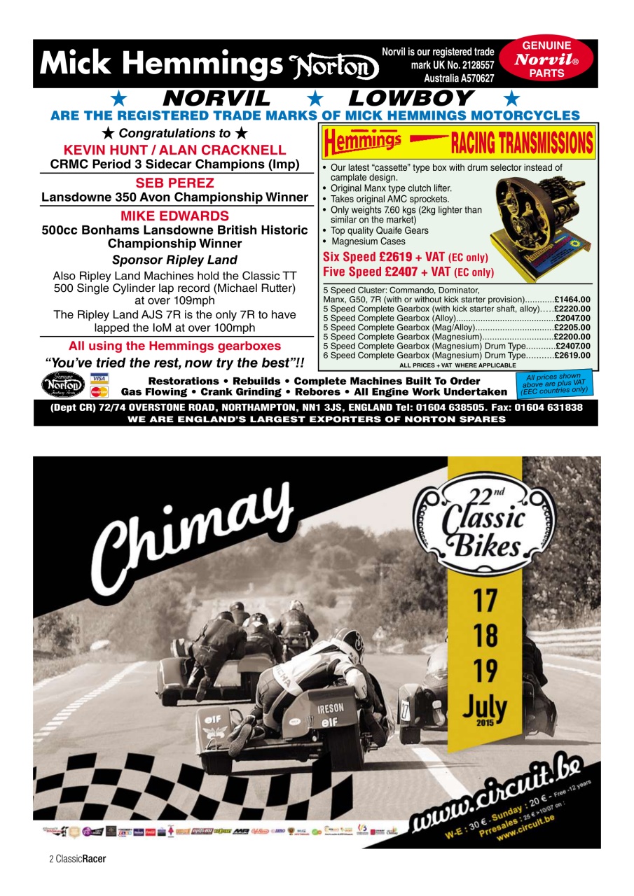 Classic Racer Preview Pages