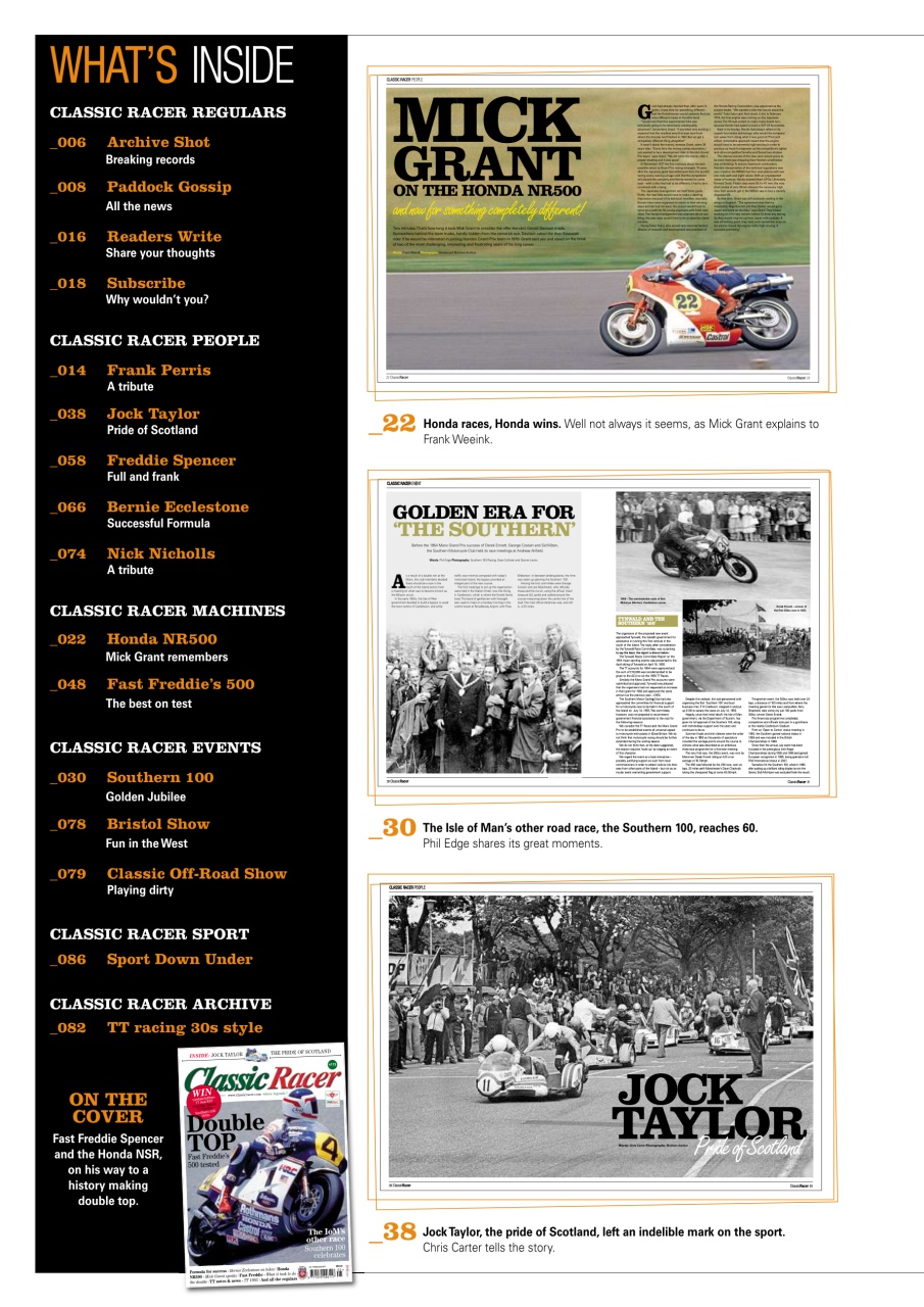 Classic Racer Preview Pages