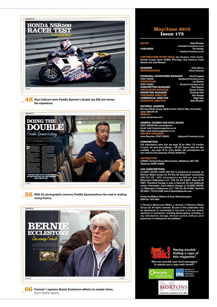 Classic Racer Preview Pages
