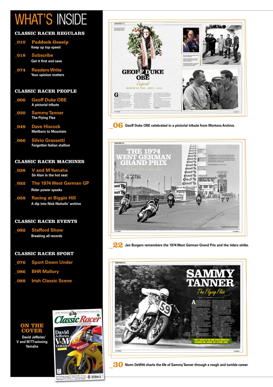 Classic Racer Preview Pages