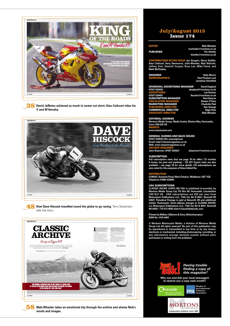 Classic Racer Preview Pages