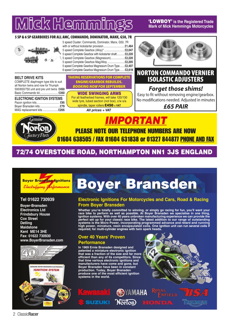 Classic Racer Preview Pages