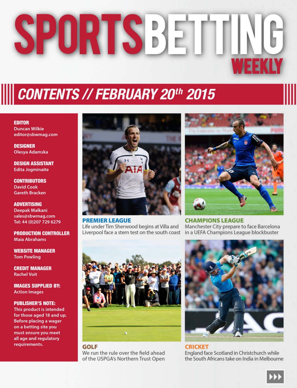 Sports Betting Weekly Preview Pages