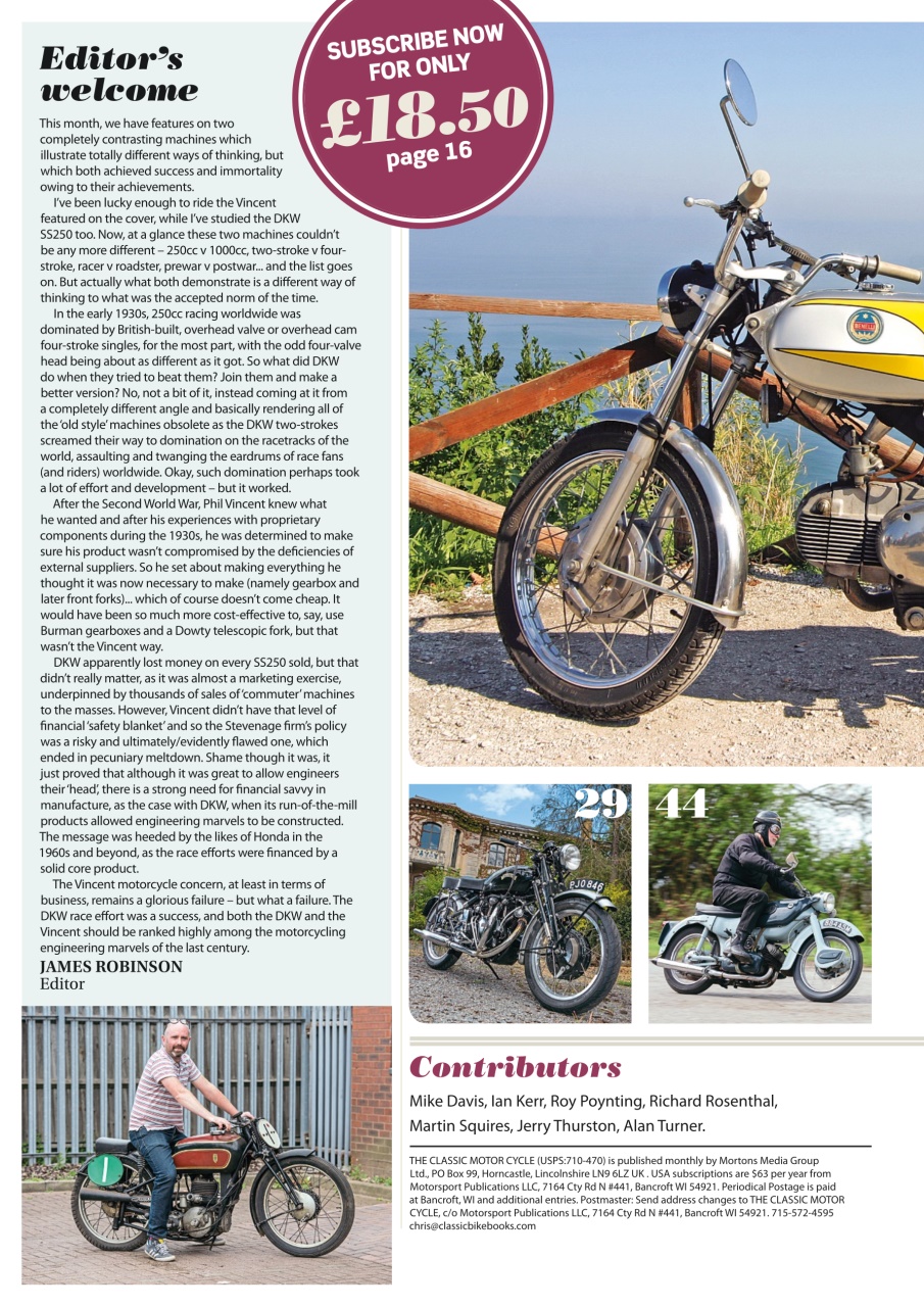 The Classic MotorCycle Preview Pages