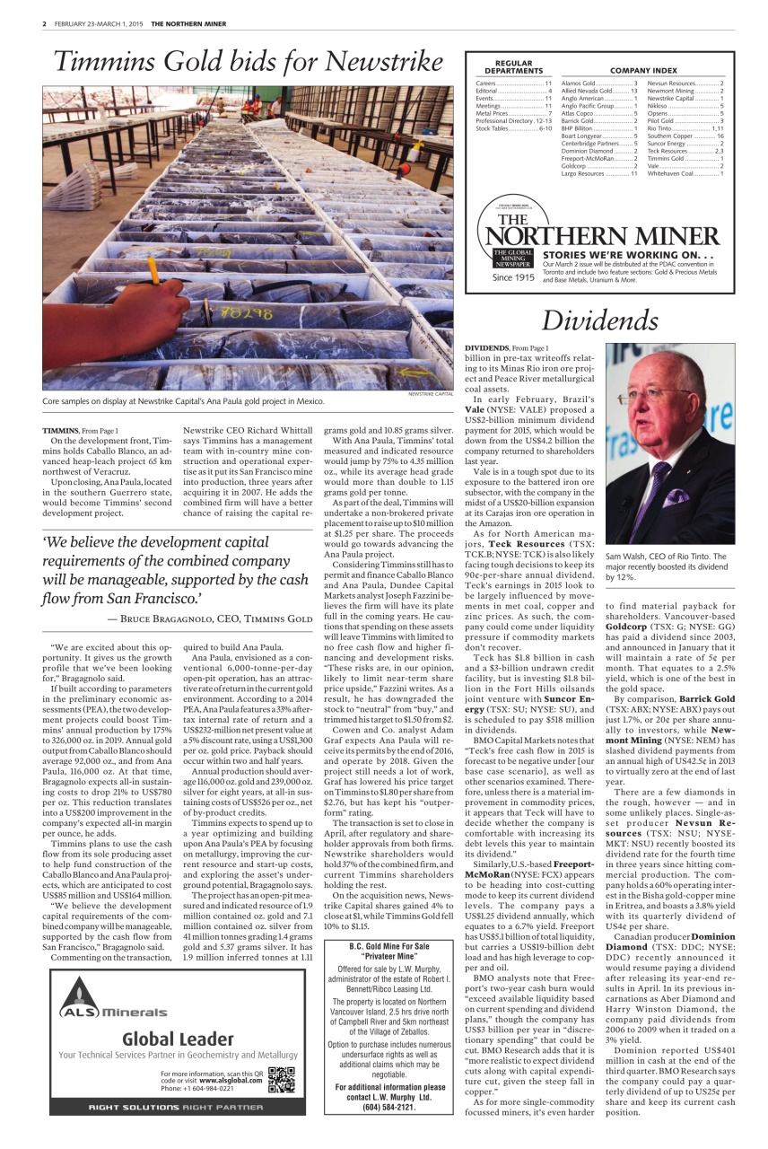 The Northern Miner Preview Pages