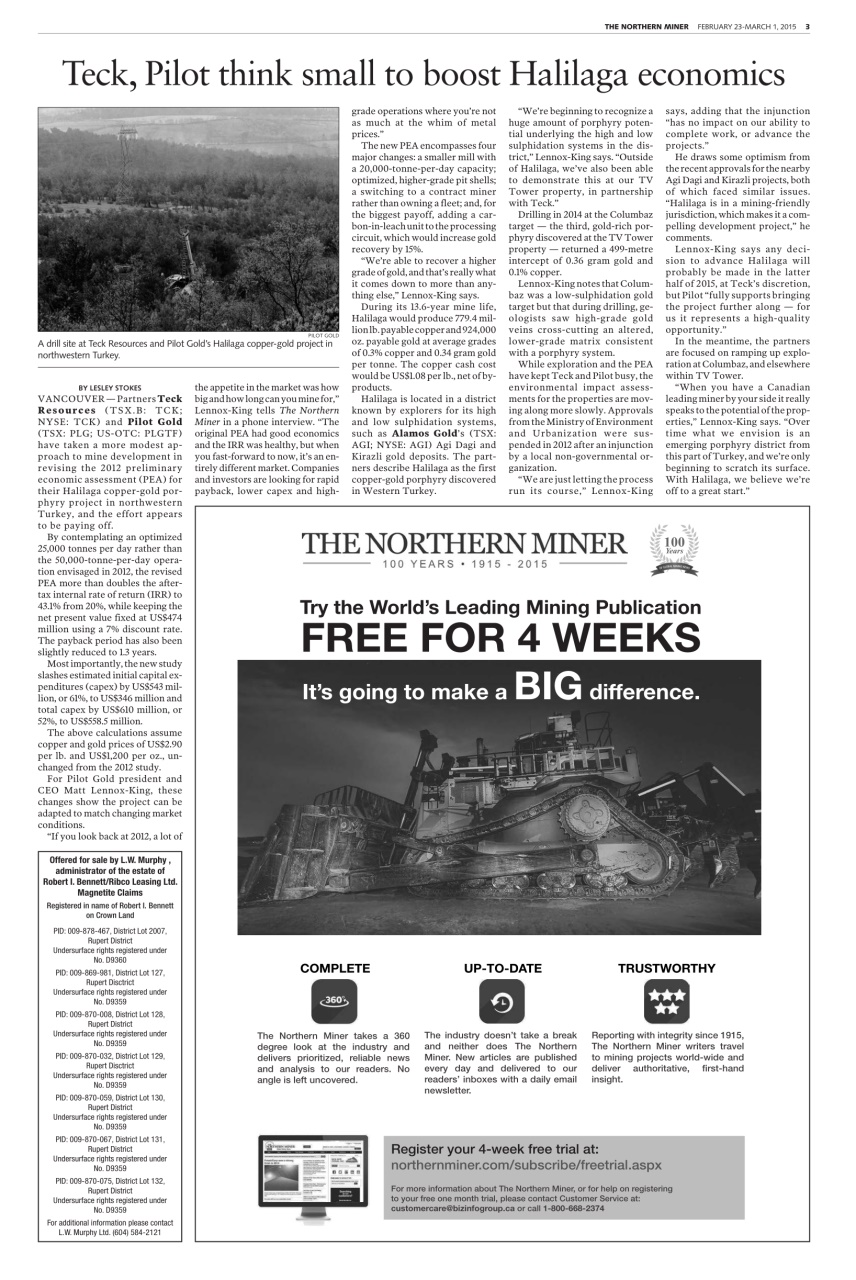 The Northern Miner Preview Pages
