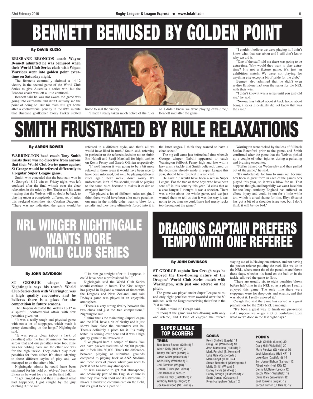 League Express Preview Pages