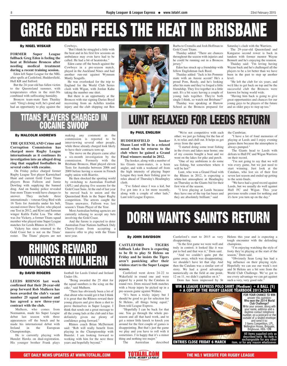 League Express Preview Pages