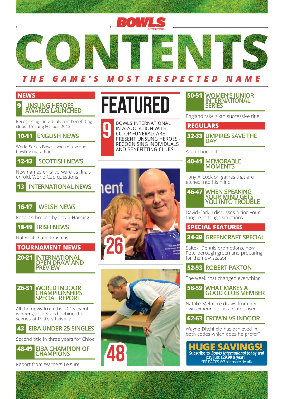 Bowls International Preview Pages