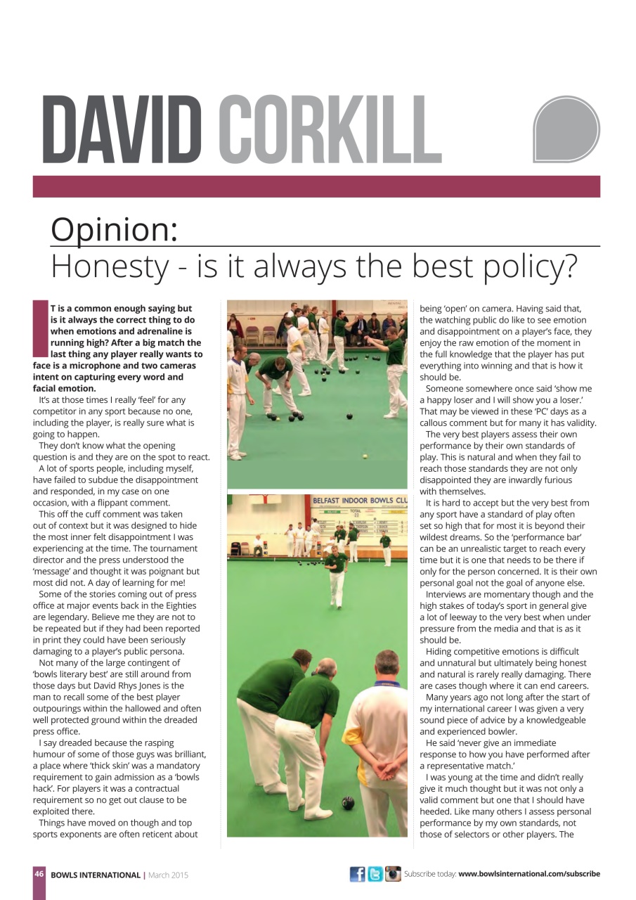 Bowls International Preview Pages