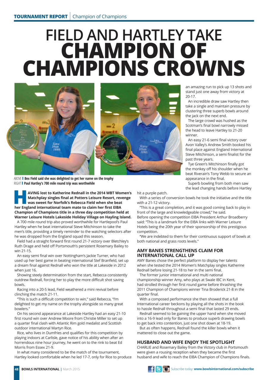Bowls International Preview Pages