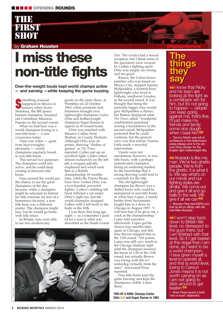 Boxing Monthly Preview Pages