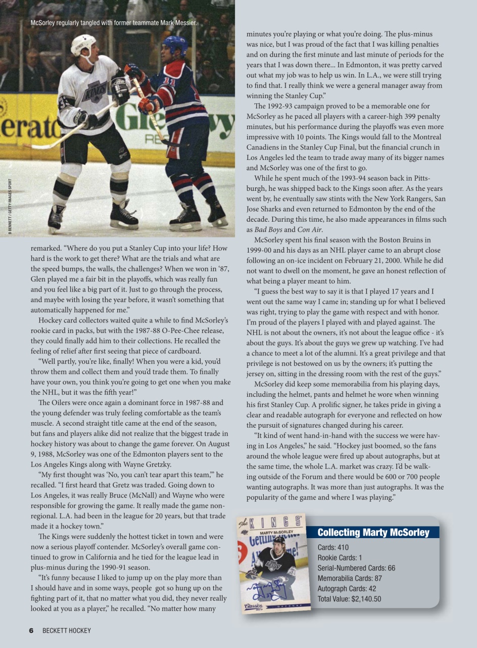 Beckett Hockey Magazine Preview Pages