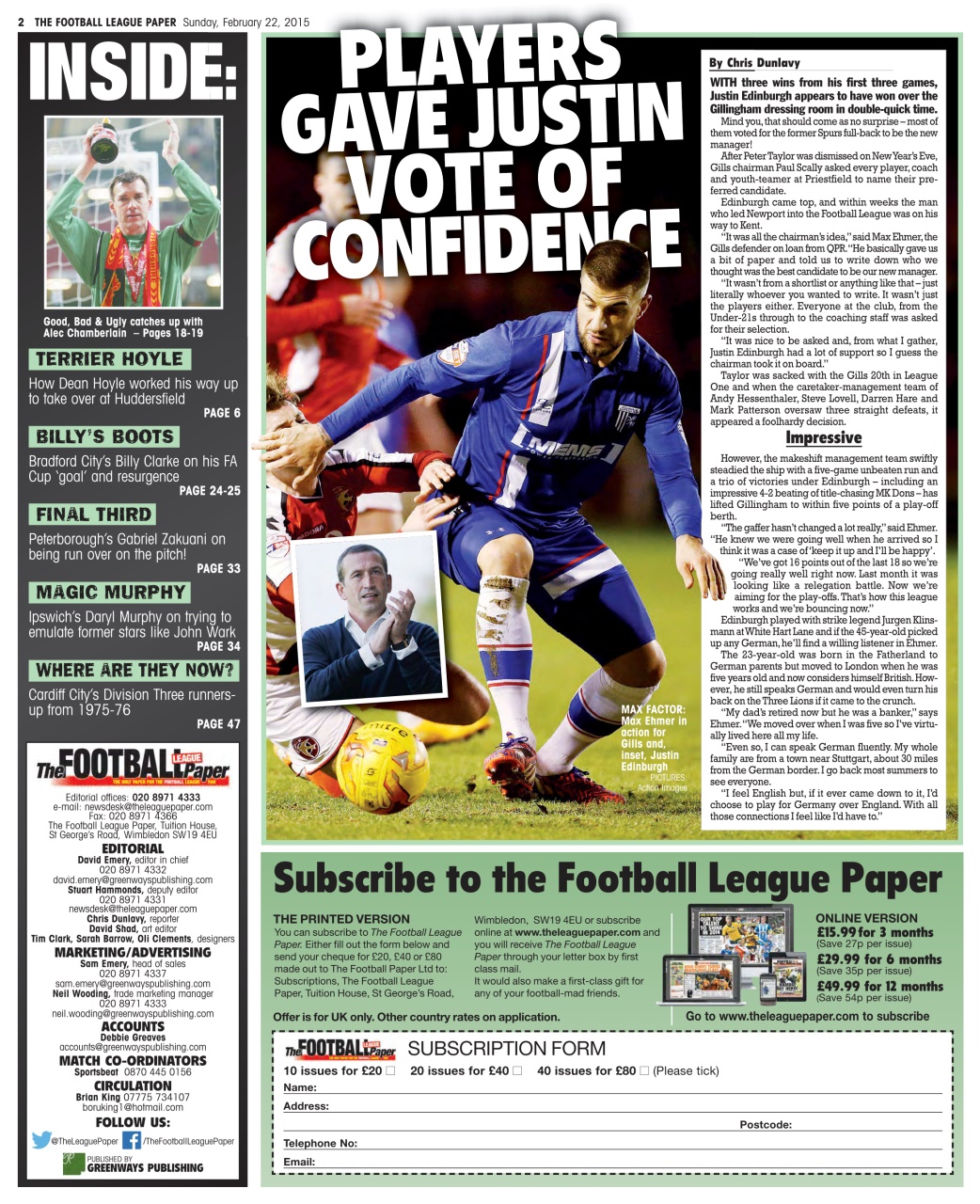 The Football League Paper Preview Pages