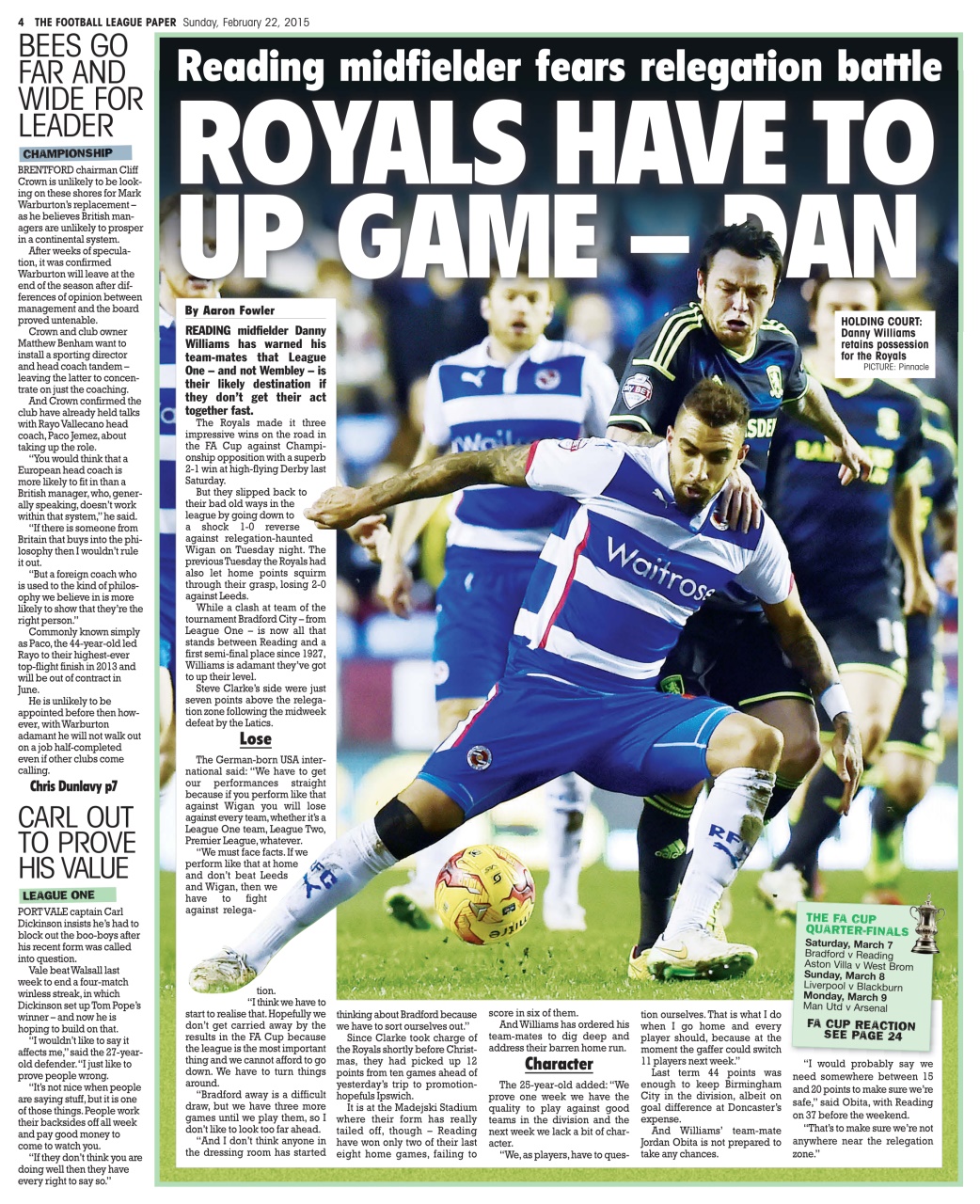 The Football League Paper Preview Pages