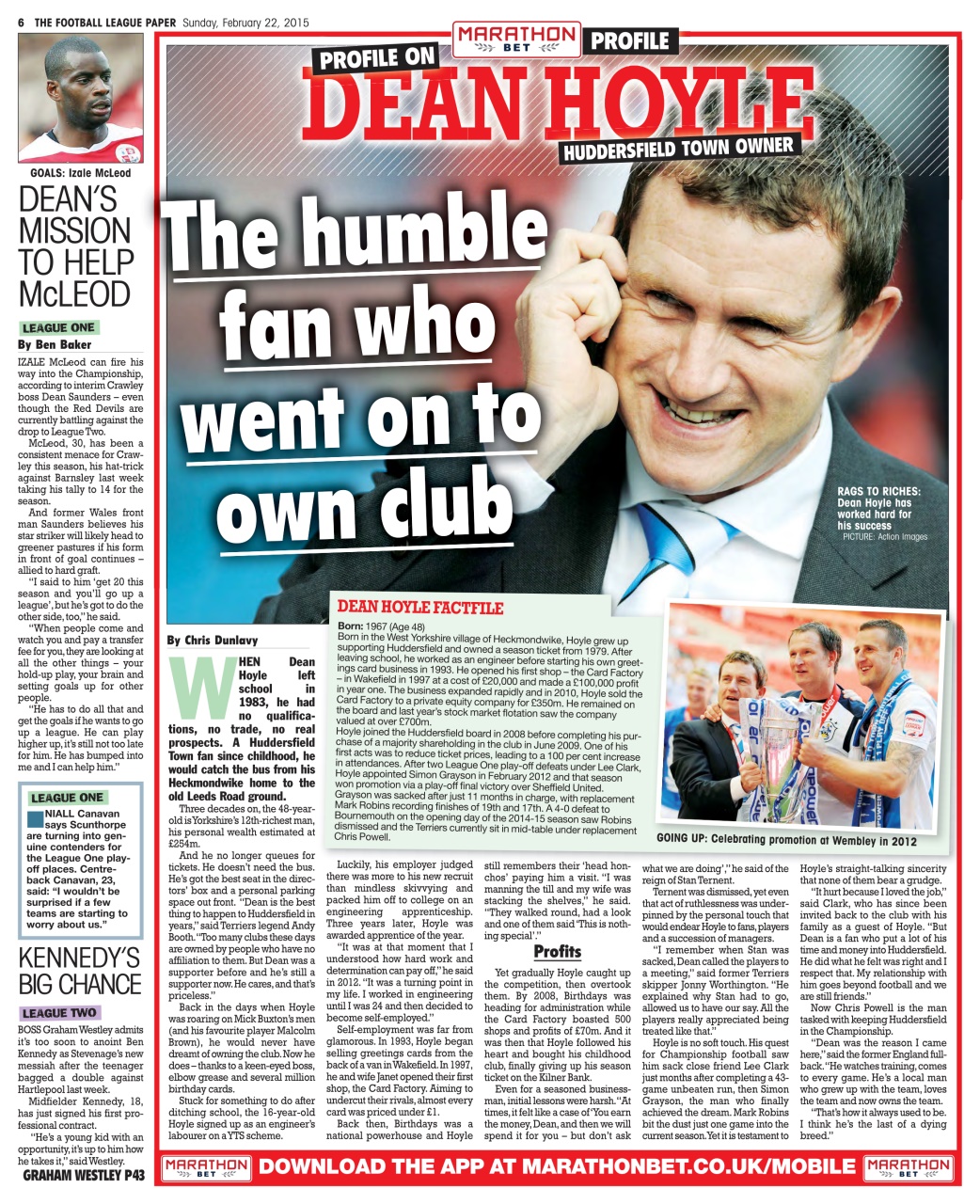 The Football League Paper Preview Pages