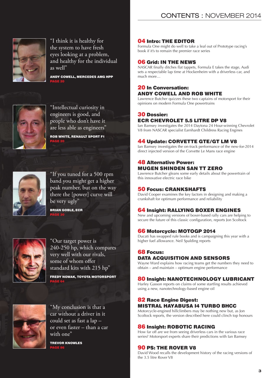 Race Engine Technology Preview Pages