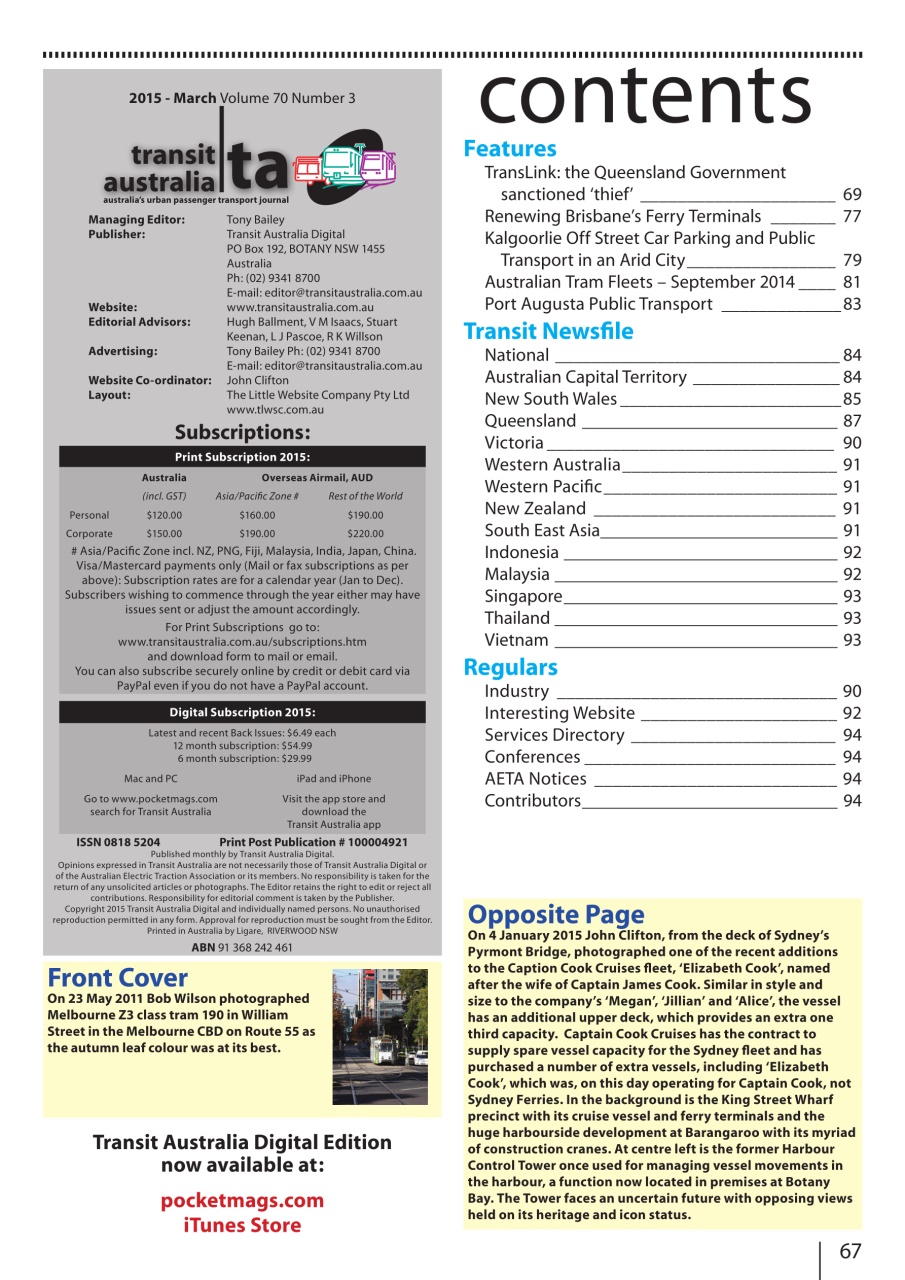 Transit Australia Preview Pages