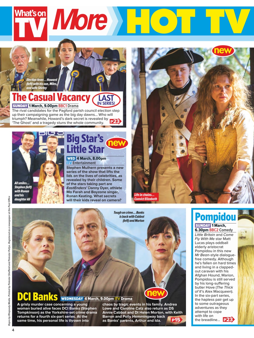 What's on TV Preview Pages