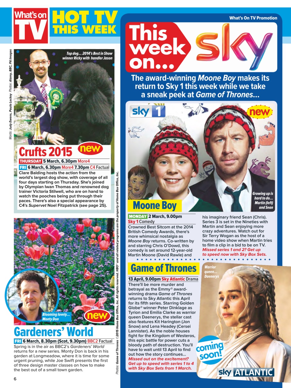 What's on TV Preview Pages