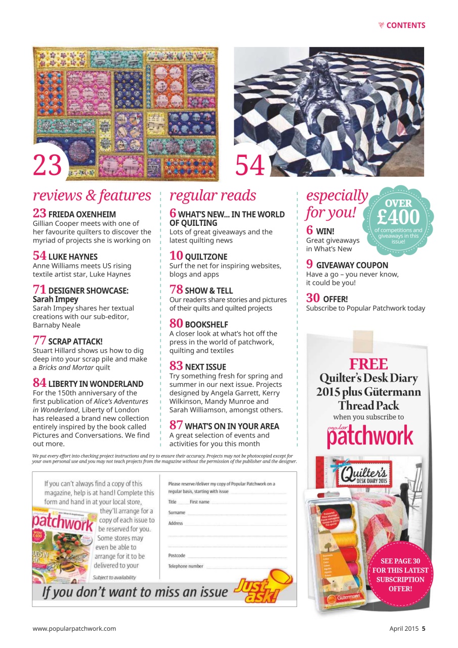 Popular Patchwork Magazine Preview Pages