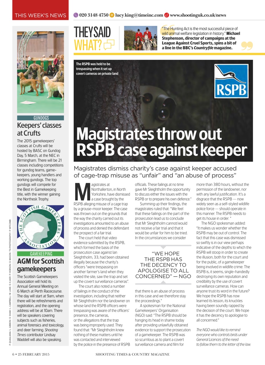 Shooting Times & Country Preview Pages