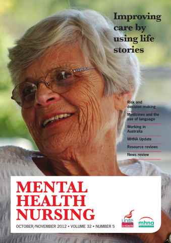 Mental Health Nursing issue Mental Health Nursing OctoberNovember 2012