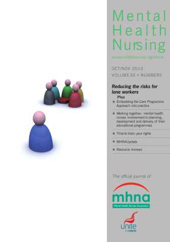 Mental Health Nursing issue Mental Health Nursing OctoberNovember 2010
