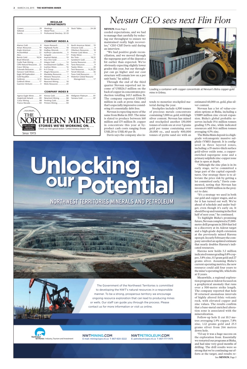 The Northern Miner Preview Pages