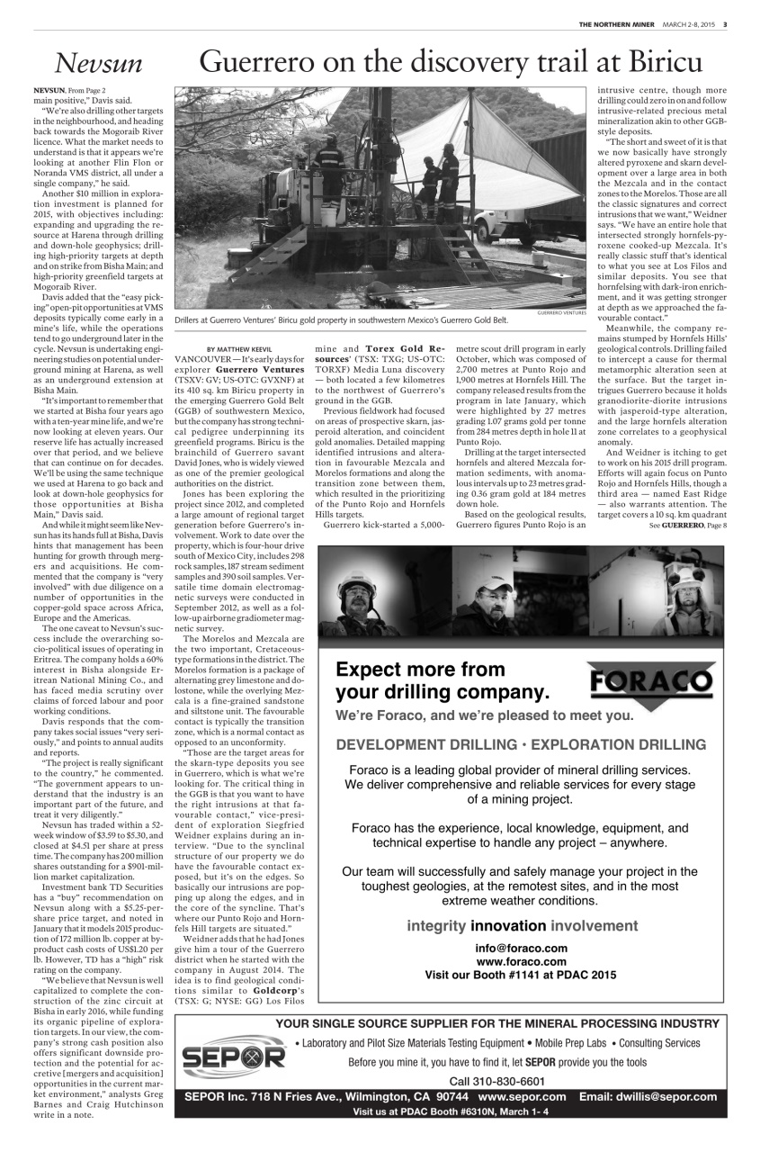 The Northern Miner Preview Pages