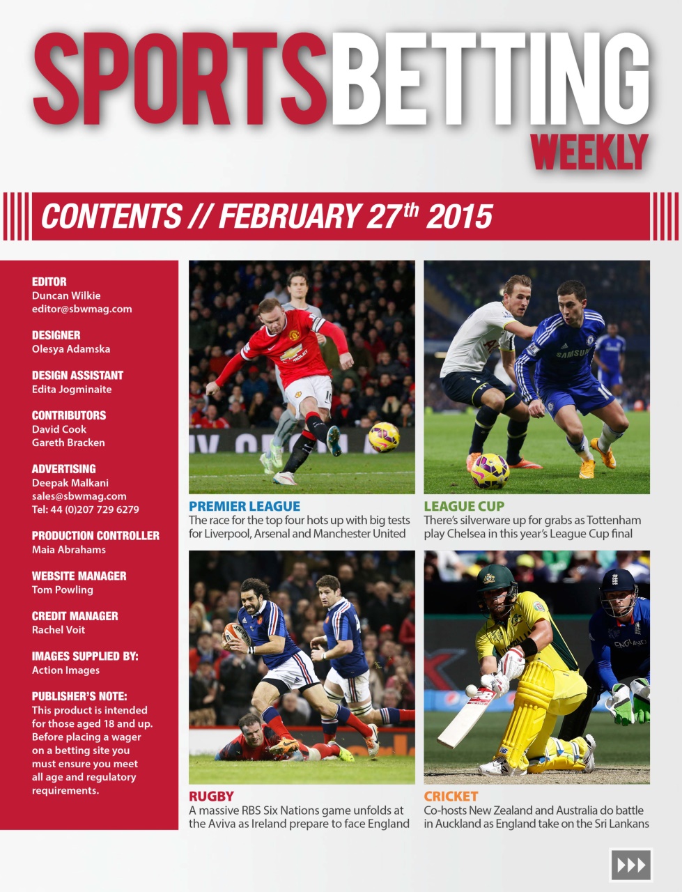 Sports Betting Weekly Preview Pages