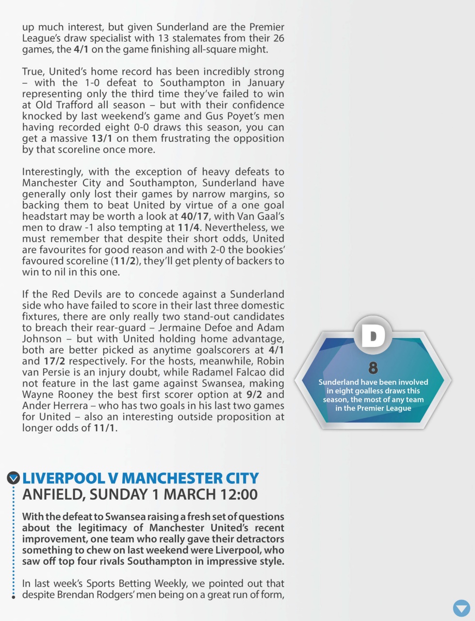 Sports Betting Weekly Preview Pages