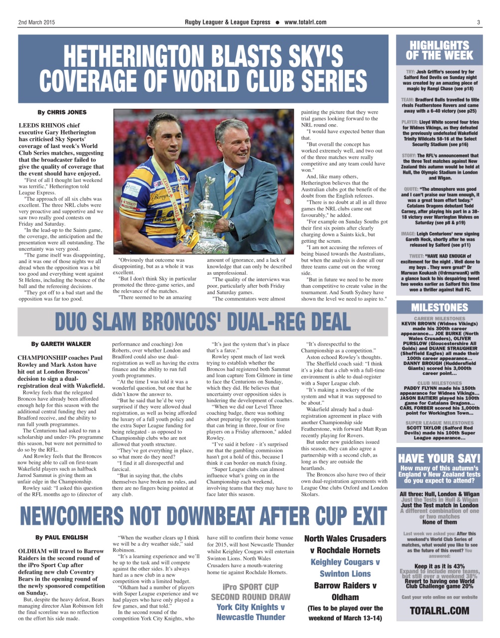 League Express Preview Pages