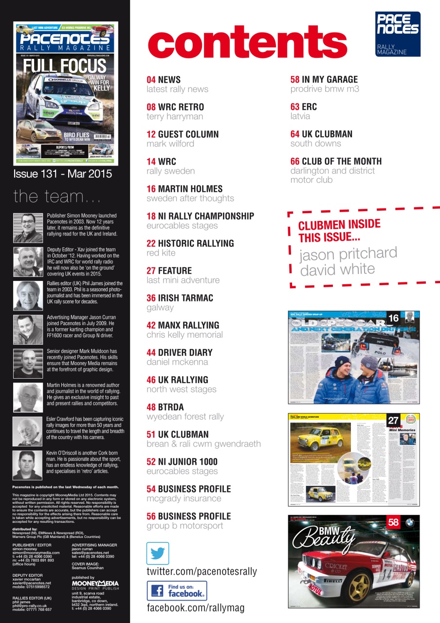 Pacenotes Rally magazine Preview Pages