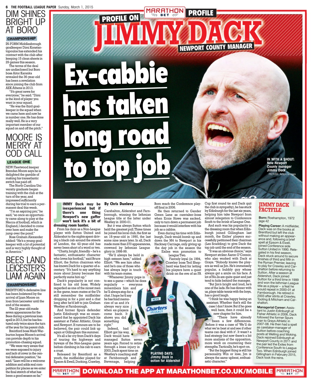 The Football League Paper Preview Pages
