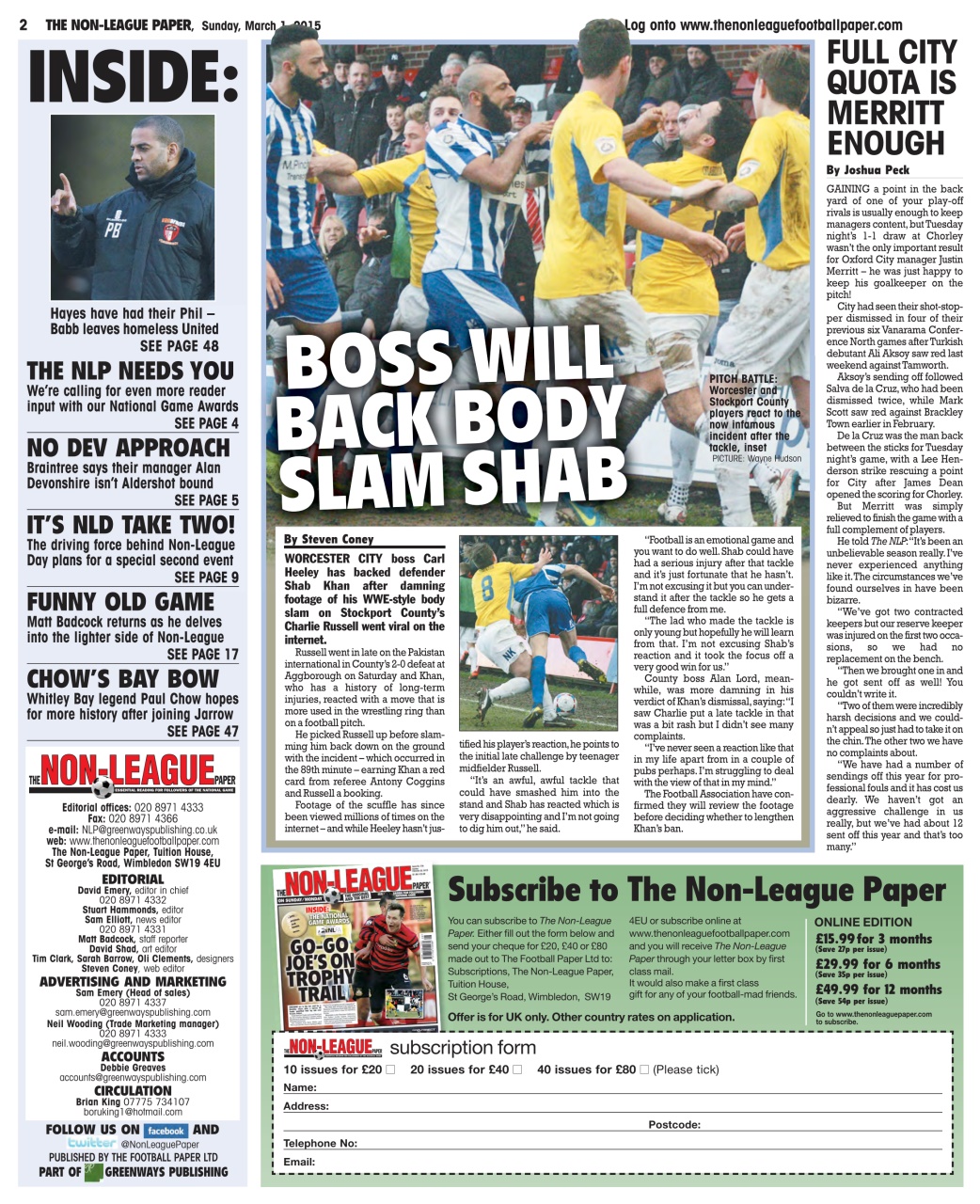 The Non-League Football Paper Preview Pages