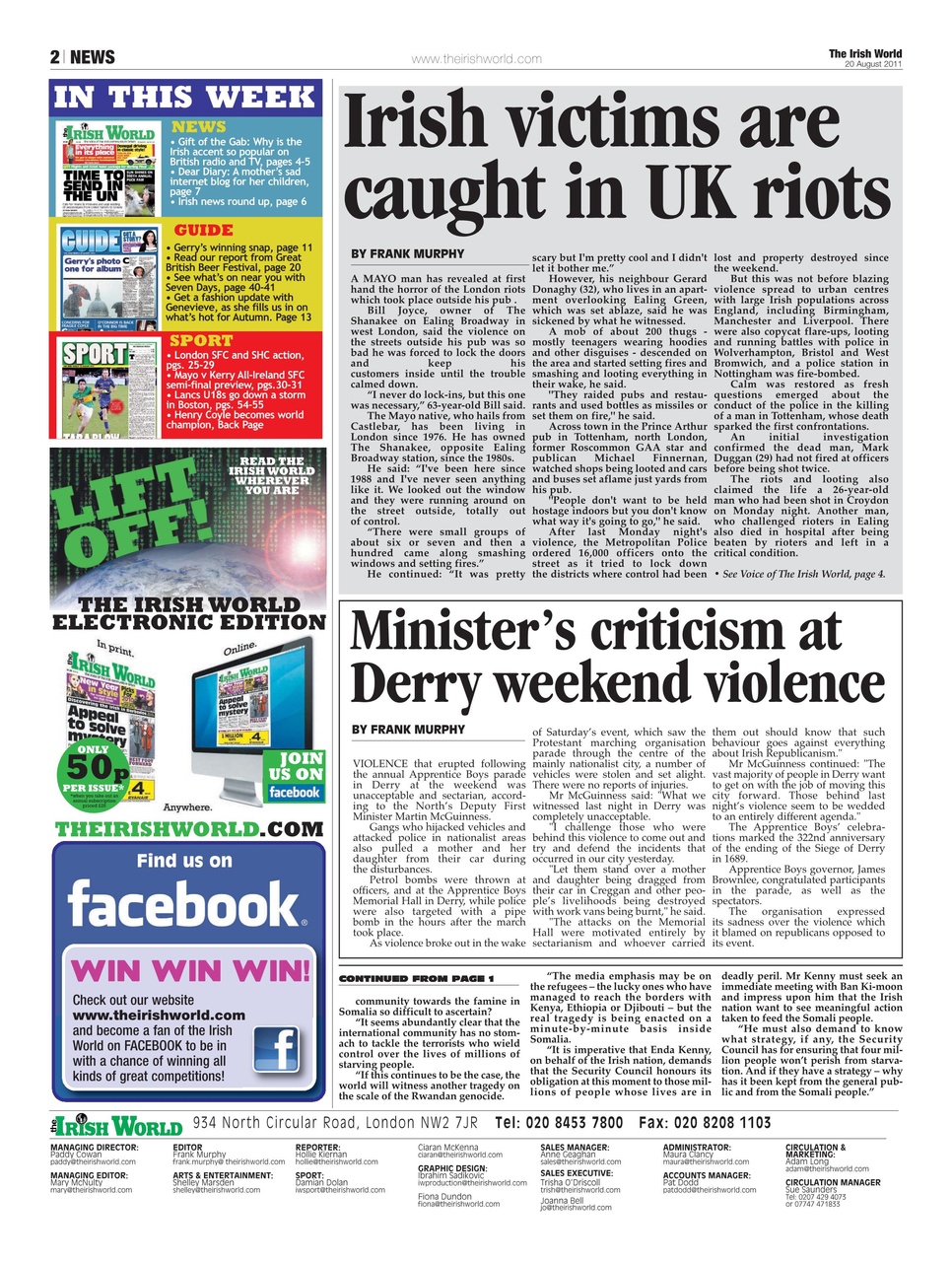 Irish World Preview Pages